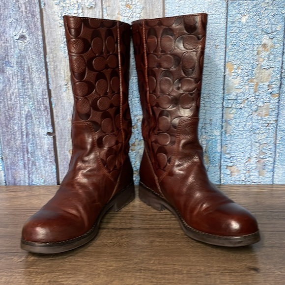 Coach Valentine signature C leather boot. Size 6 - Picture 11 of 13